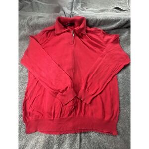 Canali 1/4 Zip 100% Cotton Pullover Sweater Made In Italy Size 52 Large